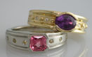 purple and pink rings